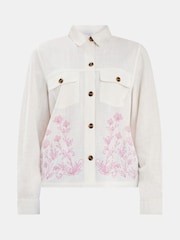 Accessorize Natural Floral Print Embroidered Shacket - Image 3 of 3