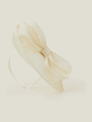 Accessorize Natural Structured Disc Bow Fascinator Hat - Image 2 of 3