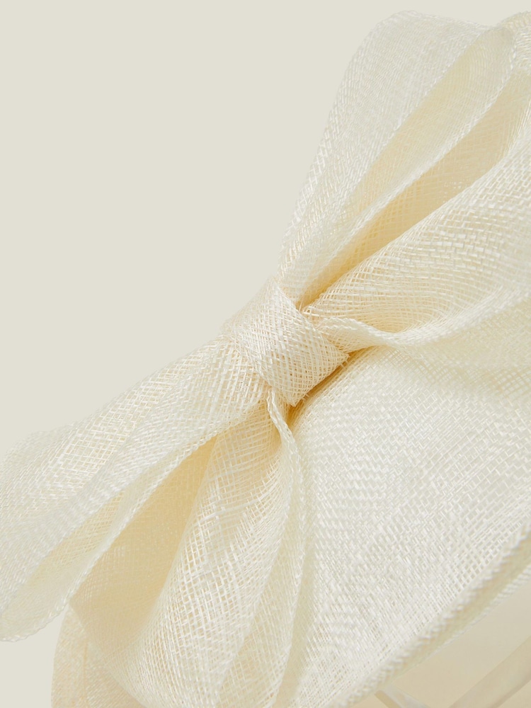 Accessorize Natural Structured Disc Bow Fascinator Hat - Image 3 of 3