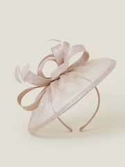 Accessorize Natural Feather Bow Disc Fascinator Hat - Image 2 of 3