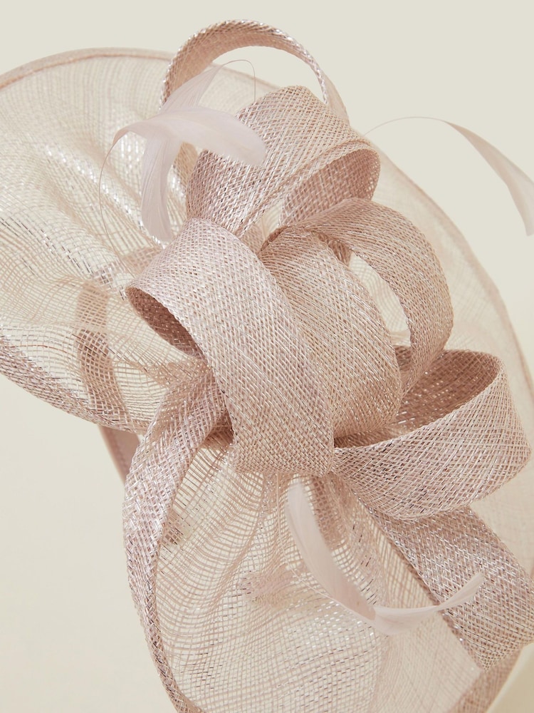 Accessorize Natural Feather Bow Disc Fascinator Hat - Image 3 of 3