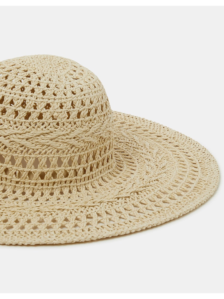Accessorize Natural Crochet Floppy Hat - Image 2 of 2
