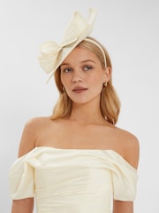 Accessorize Natural Teardrop Bow Fascinator Hat - Image 1 of 3