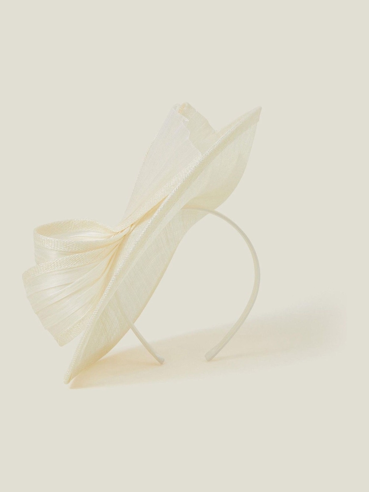Accessorize Natural Teardrop Bow Fascinator Hat - Image 2 of 3