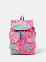 Angels By Accessorize Pink Girls Tropical Print Canvas Backpack - Image 1 of 3