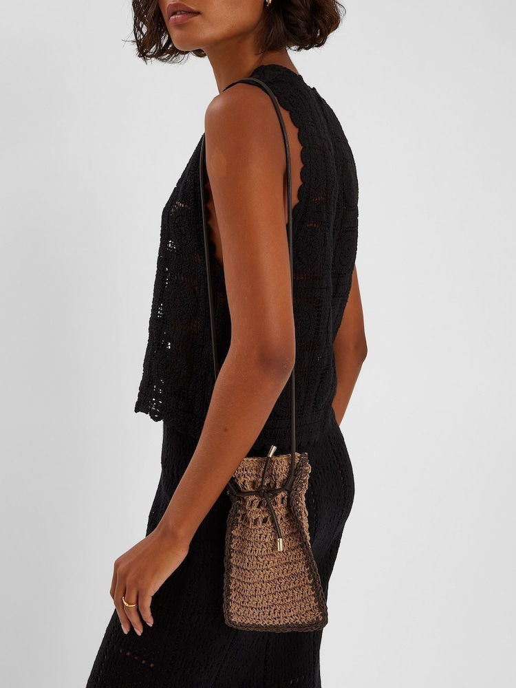 Accessorize Natural Raffia Phone Bag - Image 1 of 3