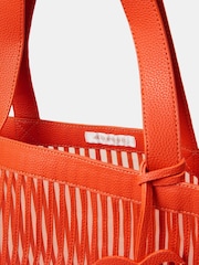 Accessorize Orange Mesh Stripe Shopper Bag - Image 2 of 2