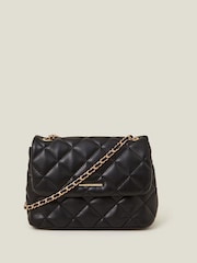 Accessorize Black Quilted Faux Leather Cross-Body Bag - Image 1 of 3