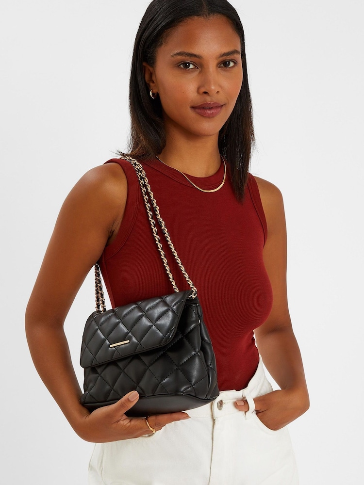 Accessorize Black Quilted Faux Leather Cross-Body Bag - Image 3 of 3