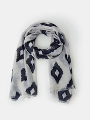Accessorize Black Lightweight Diamond Print Scarf - Image 1 of 1