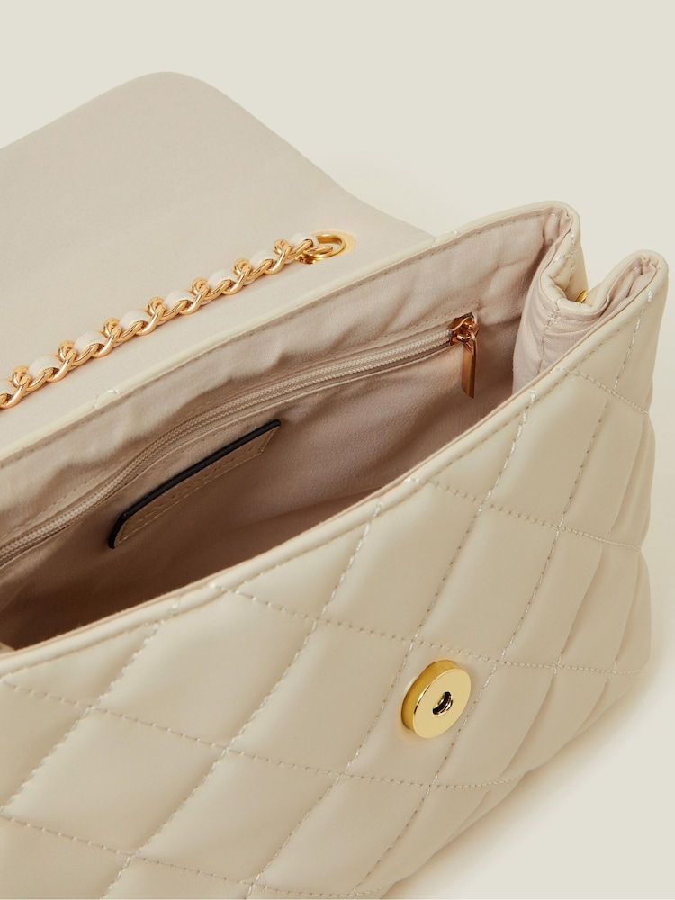 Crema - Accessorize Quilted Faux Leather Cross-Body Bag - Imagen 3 de 3 Crema - Accessorize Quilted Faux Leather Cross-Body Bag - Imagen 3 de 3