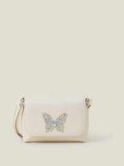 Angels By Accessorize Cream Girls Diamante Butterfly Bag - Image 1 of 2