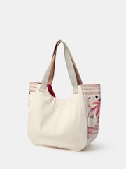 Accessorize Cream Palm Mirror Embellished Tote Bag - Image 2 of 3