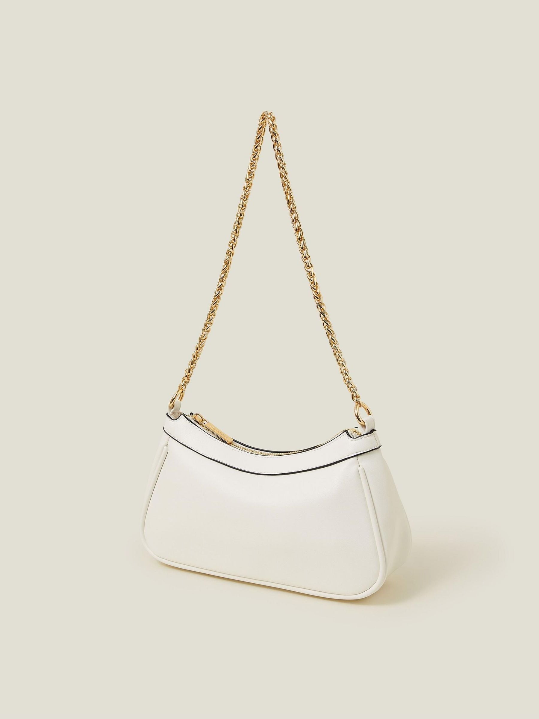 Accessorize White Woven Chain Shoulder Bag