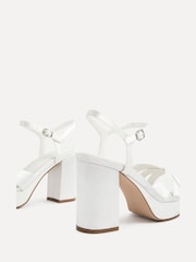 Linzi Cream Bridal Keliah Platform Cross-Over Strap Block Heeled Sandals - Image 5 of 6
