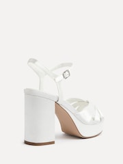 Linzi Cream Bridal Keliah Platform Cross-Over Strap Block Heeled Sandals - Image 6 of 6