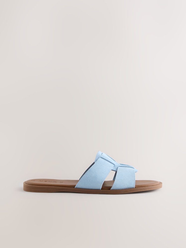 Light Blue Suede Standard/Wide Fit Forever Comfort® Slot Mule Sandals - Image 2 of 5