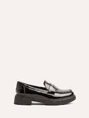 Linzi Black Direction Chunky Loafers With Woven Detail - Image 3 of 6