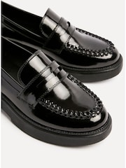 Linzi Black Direction Chunky Loafers With Woven Detail - Image 6 of 6