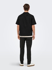Only & Sons Black Embroidery Abstract 100% Cotton Shirt - Image 2 of 7