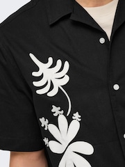 Only & Sons Black Embroidery Abstract 100% Cotton Shirt - Image 5 of 7