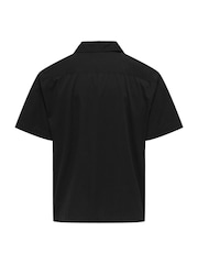 Only & Sons Black Embroidery Abstract 100% Cotton Shirt - Image 7 of 7