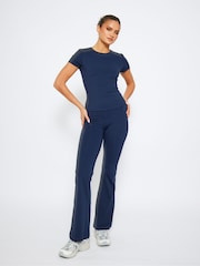South Beach Blue Flared High Waist Leggings - Image 4 of 4