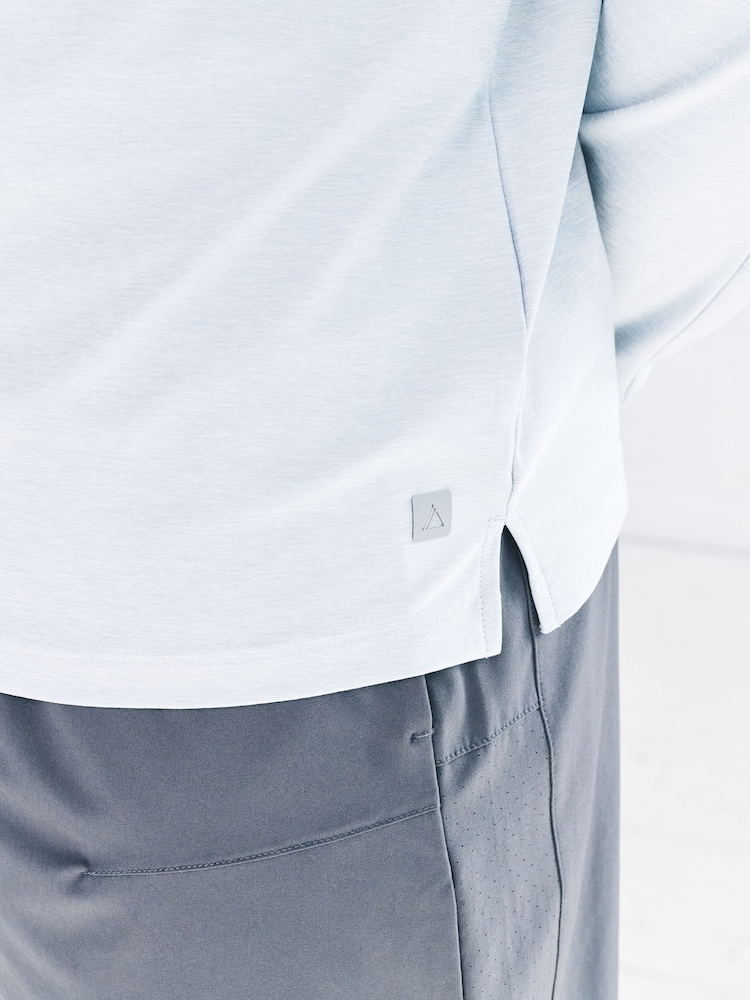 Ice Grey Active Training Gym Quarter Zip Sweater - Image 6 of 6 Ice Grey Active Training Gym Quarter Zip Sweater - Image 6 of 6