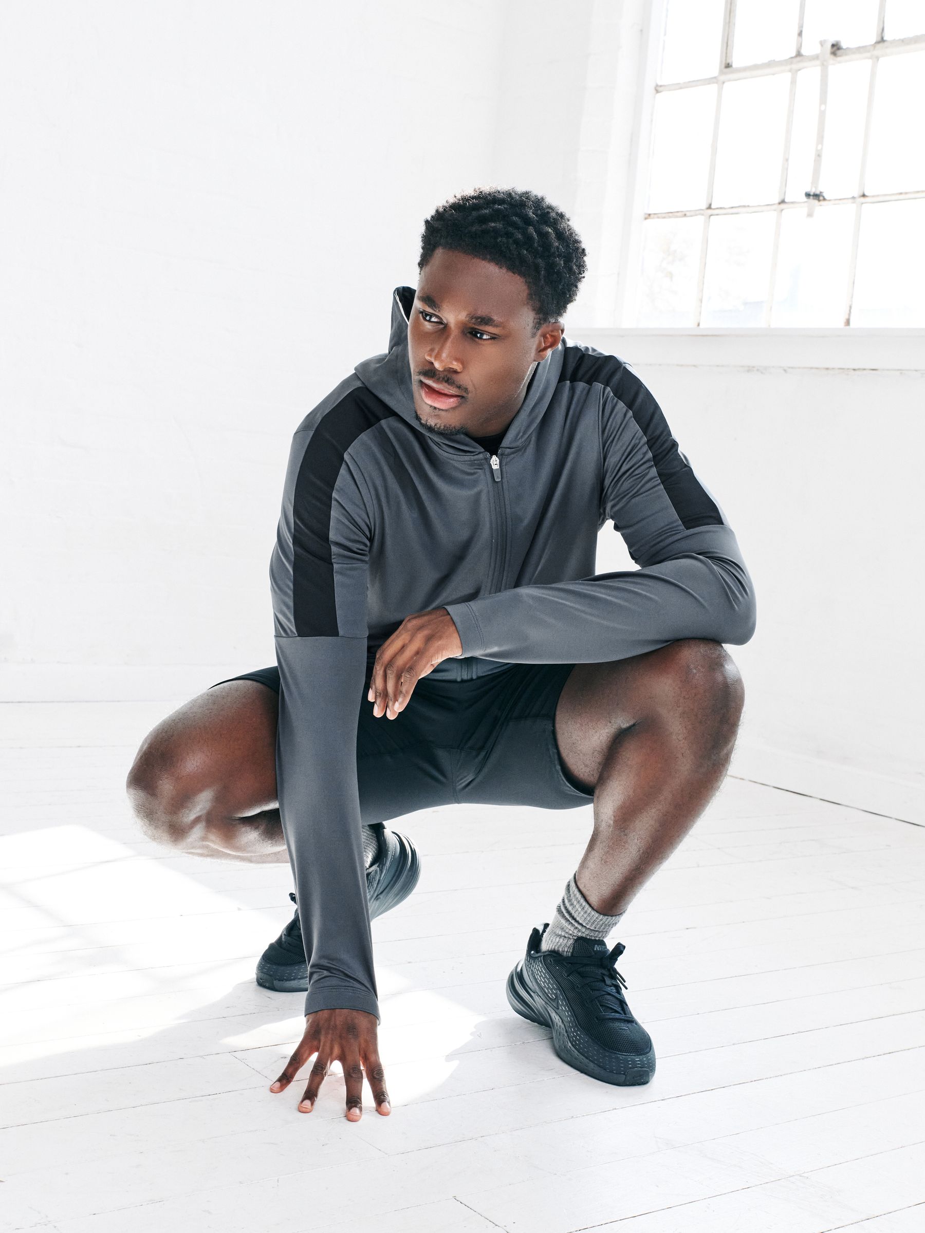 Buy Slate Grey Zip Through Hoodie Active Training Top from Next