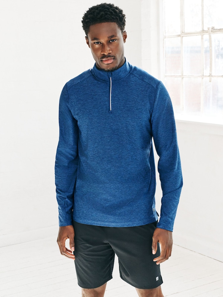Cobalt Blue Active Training Gym Quarter Zip Sweater - Image 1 of 6 Cobalt Blue Active Training Gym Quarter Zip Sweater - Image 1 of 6