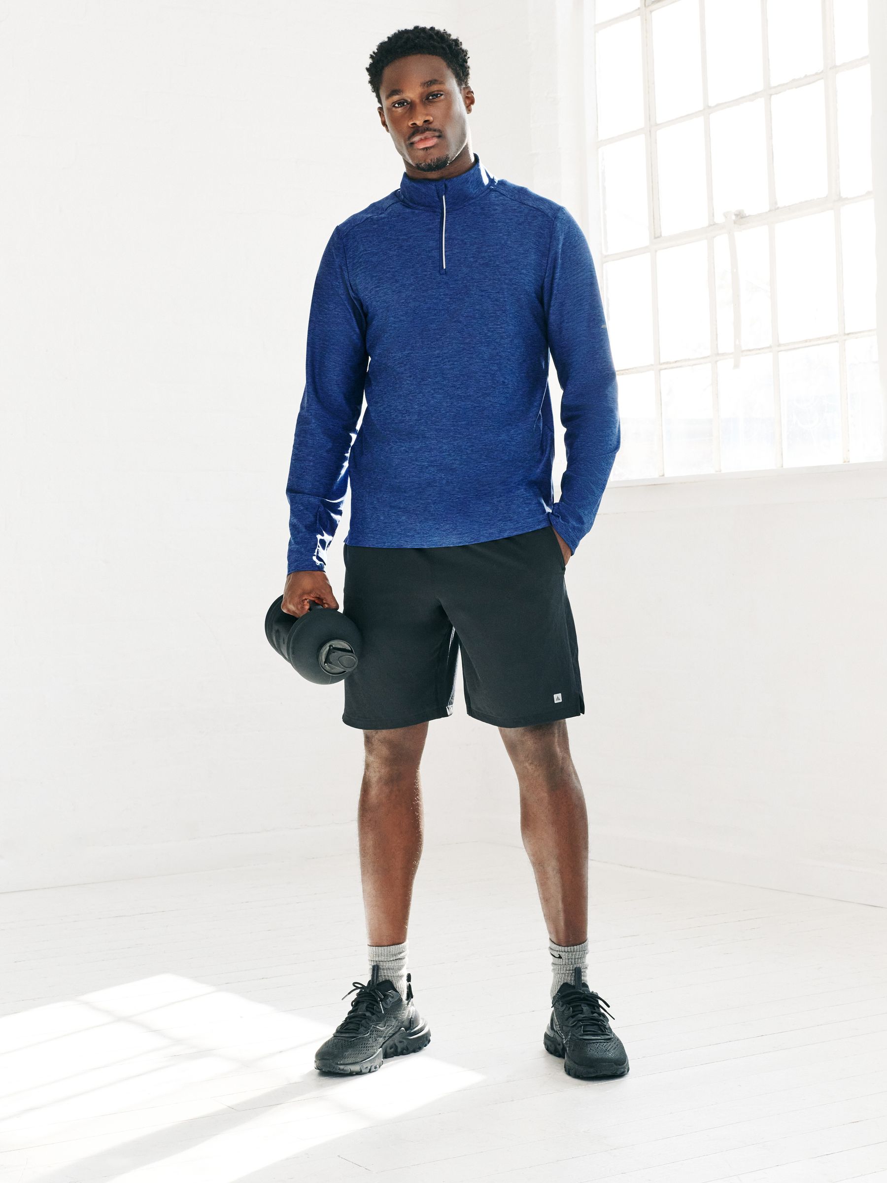 Buy Cobalt Blue Active Training Gym Quarter Zip Sweater from Next