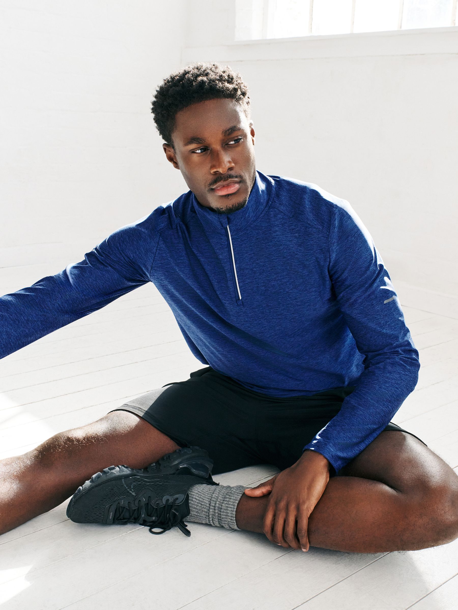 Buy Cobalt Blue Active Training Gym Quarter Zip Sweater from Next