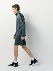 Slate Grey Zip Through Active Training Top - Image 4 of 9