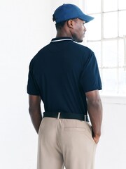 Navy Blue Active Tipped Golf Polo Shirt - Image 2 of 7