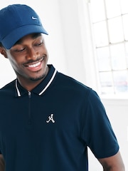 Navy Blue Active Tipped Golf Polo Shirt - Image 4 of 7