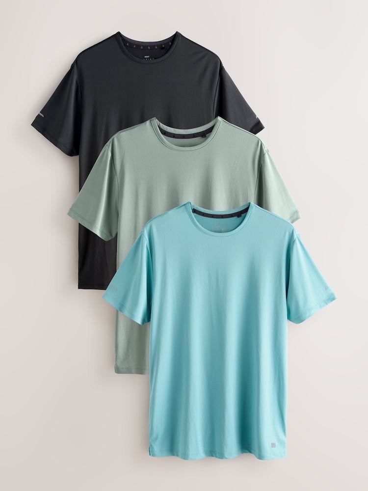 Blue/Black/Green Active Gym Training T-Shirt - Image 1 of 6