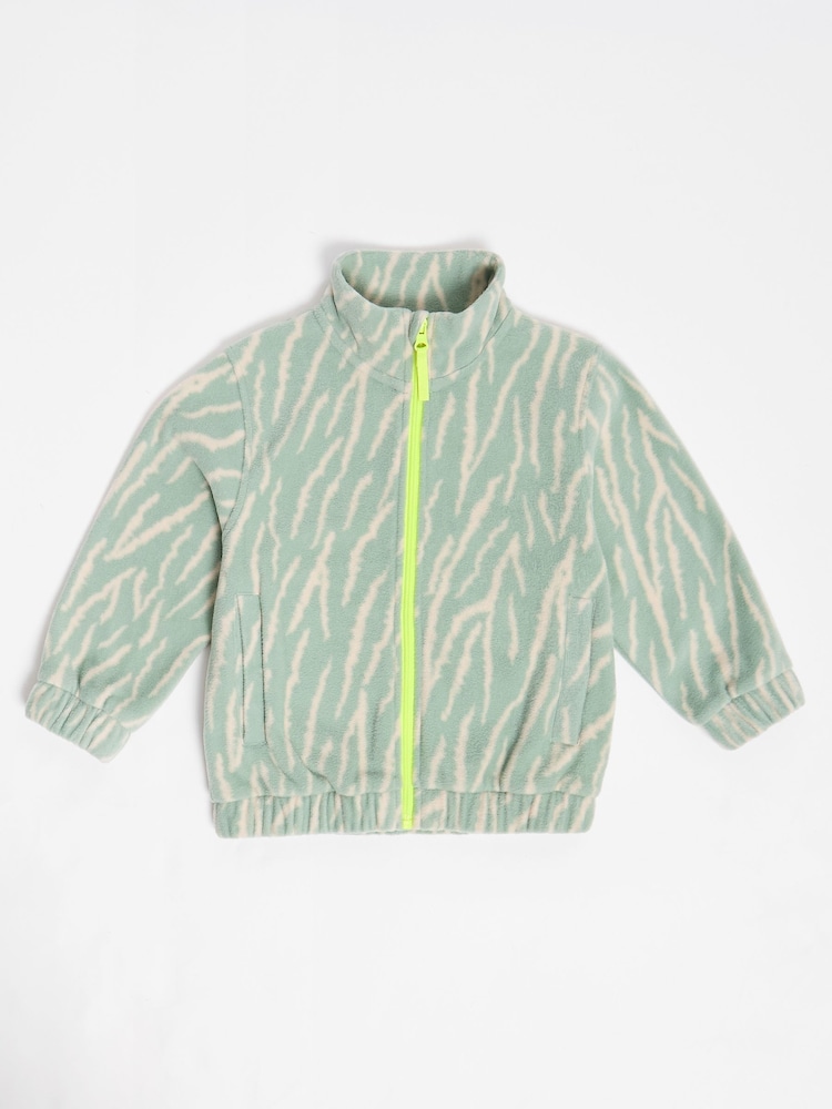 GEN Green Printed Zip Fleece - Image 1 of 4