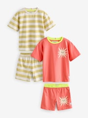 GEN Yellow 2 Pack Pyjama Shorts - Image 1 of 3