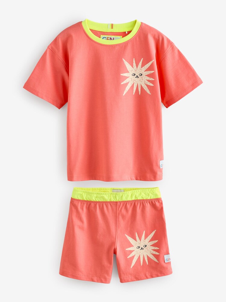 GEN Yellow 2 Pack Pyjama Shorts - Image 2 of 3 GEN Yellow 2 Pack Pyjama Shorts - Image 2 of 3