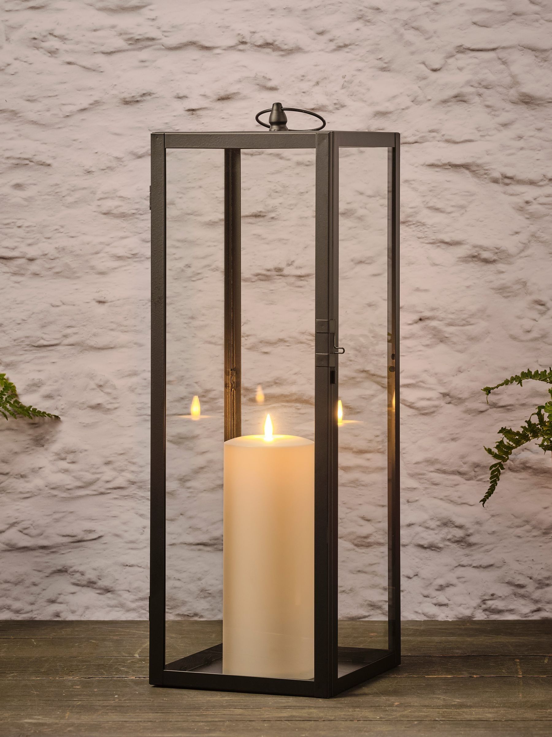Bowen Extra Large Black Garden Lantern with TruGlow® Candle - Image 3