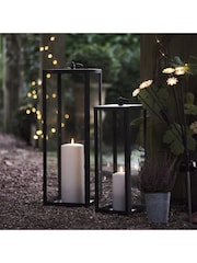 Lights4fun Black 60cm Black Metal Truglow® LED Candle Lanterns - Image 3 of 4