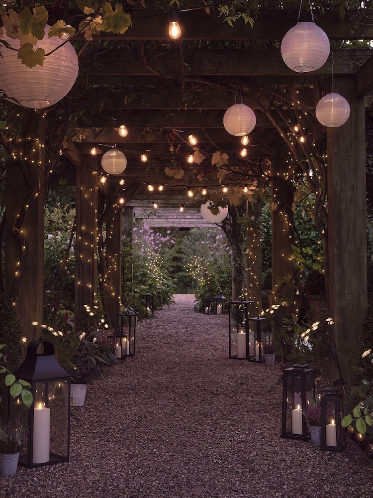 Lights4fun Bowen/Black Extra Large Garden Lantern with TruGlow® Candle - Image 5 of 5