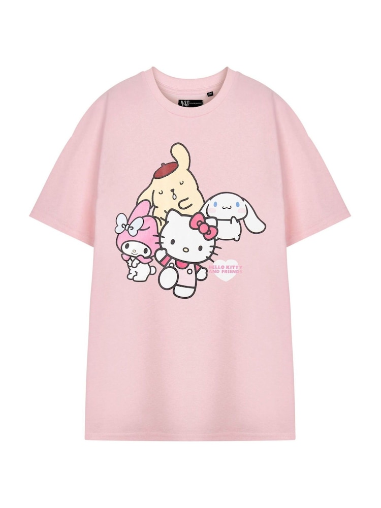 Vanilla Underground Pink Hello Kitty 100% Cotton Short Sleeve T-Shirt - Image 1 of 5 Vanilla Underground Pink Hello Kitty 100% Cotton Short Sleeve T-Shirt - Image 1 of 5