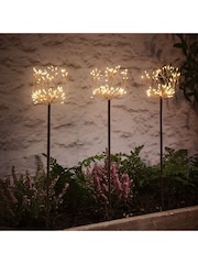 Lights4fun Copper Set of 2 Micro Light Flower Stake Lights - Image 1 of 2