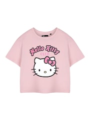 Camiseta Cropped Hello Kitty da Vanilla Underground de manga curta, 100% algodão - Imagem 1 de 6