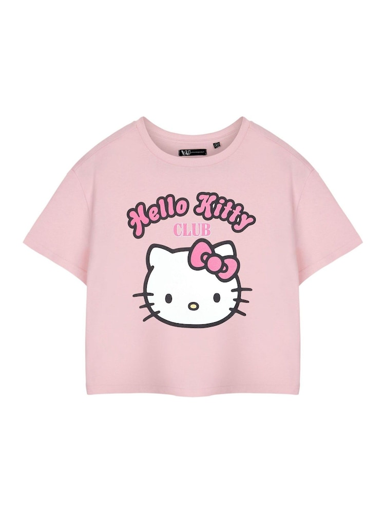 Camiseta Cropped Hello Kitty da Vanilla Underground de manga curta, 100% algodão - Imagem 1 de 6