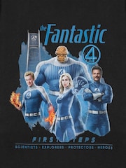 Vanilla Underground Black Mens Marvel Fantastic Four Short Sleeve 100% Cotton T-Shirt - Image 5 of 5