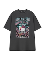 Vanilla Underground Grey Womens Hello Kitty Short Sleeve 100% Cotton T-Shirt - Image 1 of 5