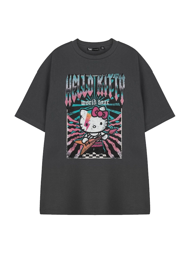 Vanilla Underground Grey Womens Hello Kitty Short Sleeve 100% Cotton T-Shirt - Image 1 of 5