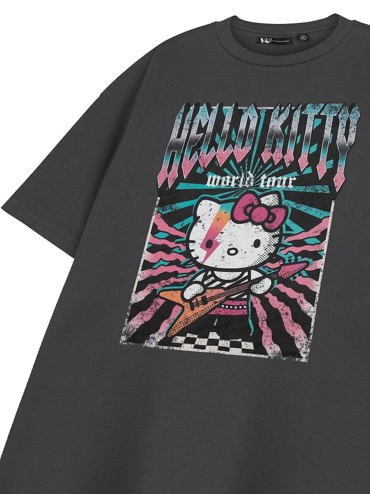 Vanilla Underground Grey Womens Hello Kitty Short Sleeve 100% Cotton T-Shirt - Image 5 of 5 Vanilla Underground Grey Womens Hello Kitty Short Sleeve 100% Cotton T-Shirt - Image 5 of 5